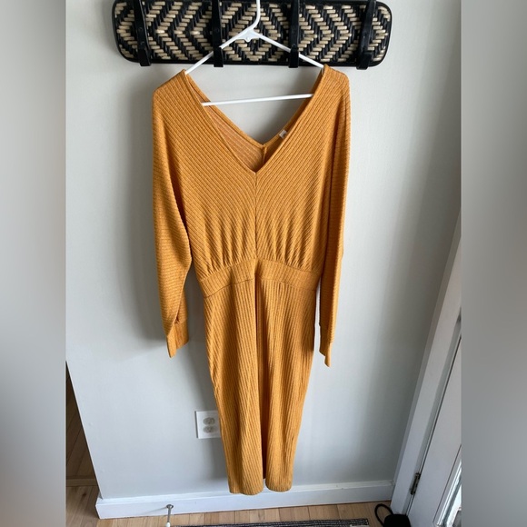 Daily Practice by Anthropologie Barre Midi Dress - Mustard Yellow - Size Small - Picture 6 of 16